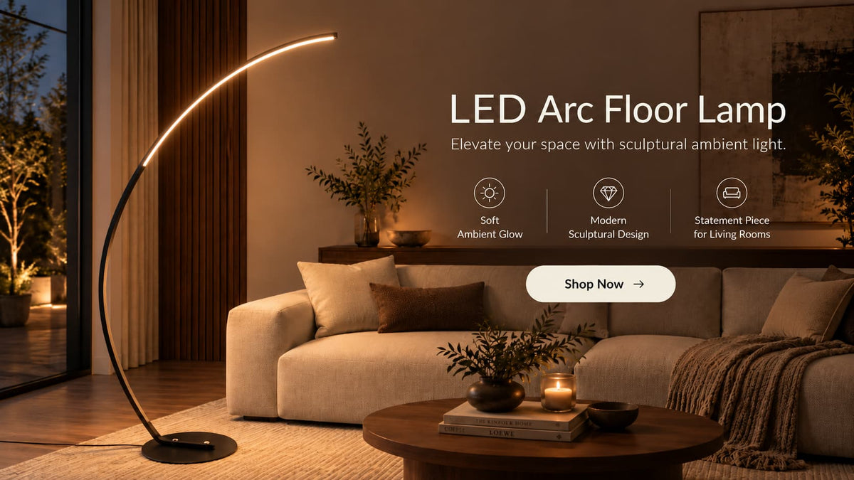 Luxury LED Arc Floor Lamp – Modern Curved Ambient Light