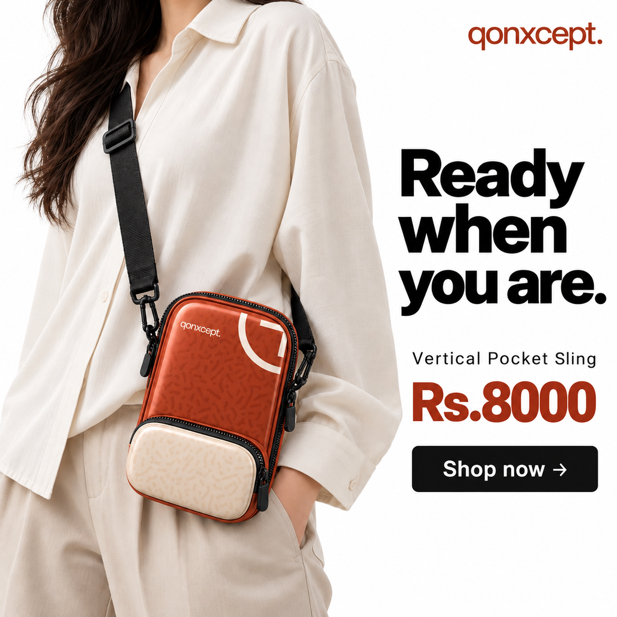 qonxcept. Vertical Pocket Sling Bag