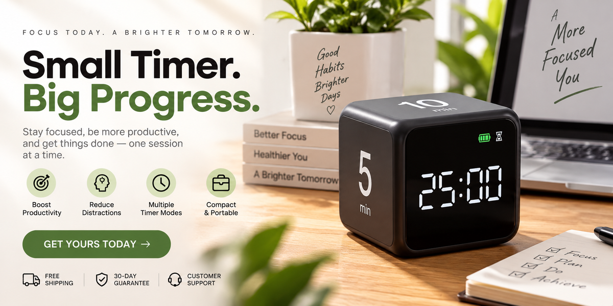 Digital Focus Timer – Smart Cube Timer for Study, Work & Productivity
